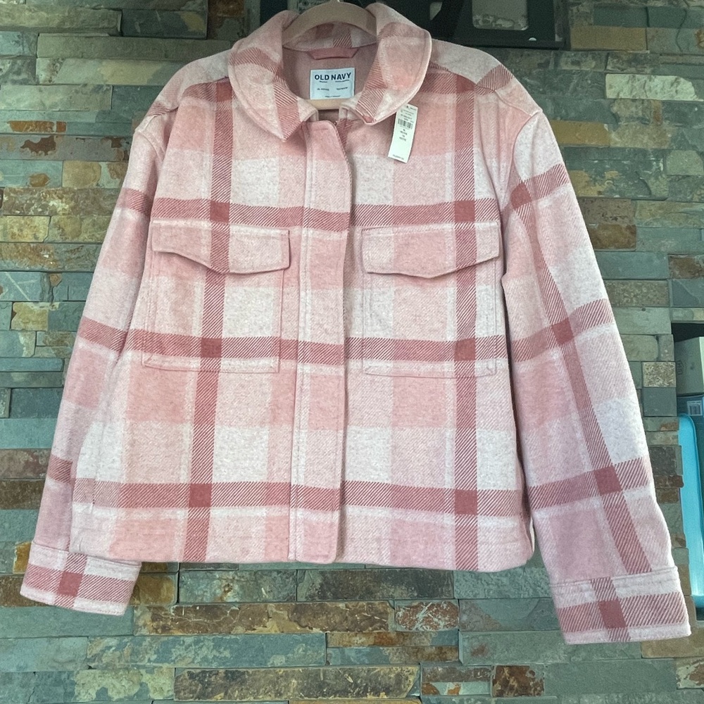 Old Navy Pink Checkered Jacket